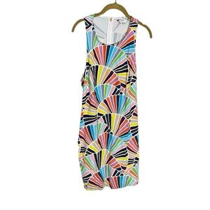 Trina Turk Colorful Fan Pattern Mini Dress 8